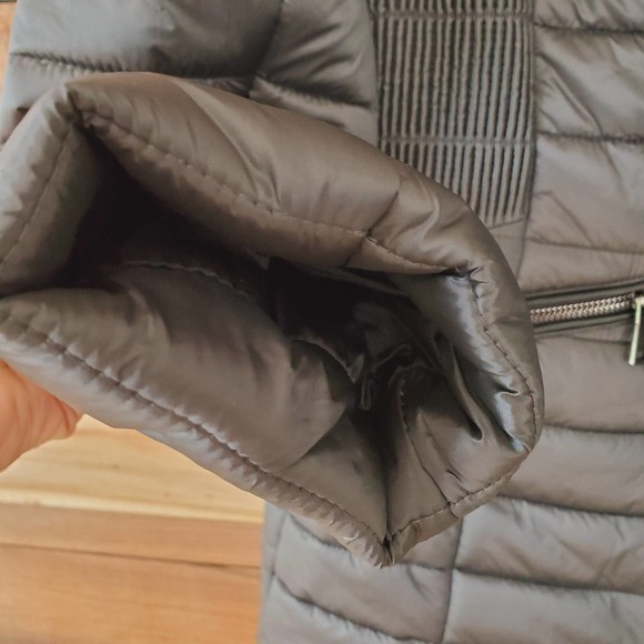 Renuar Women's Puffer Hooded Fitted Mid Length Coat Size S Gray Outdoors R3714L - Picture 5 of 15